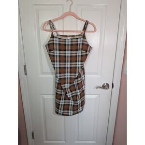 No Boundaries Juniors brow plaid mini dress size 21 XXXL